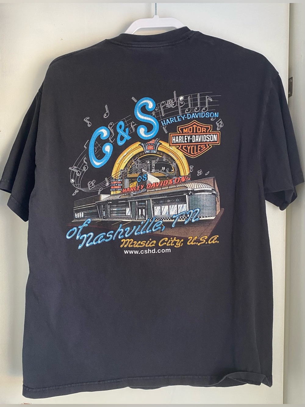 Harley-Davidson Music City Nashville TN Pocket T-Shirt, Size L Black